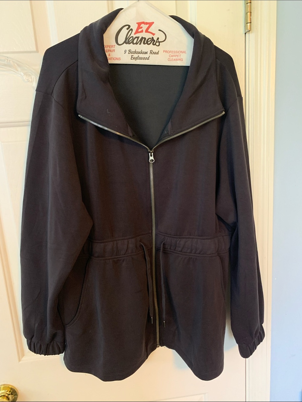 Black Zip-Front Women's Jacket xxl